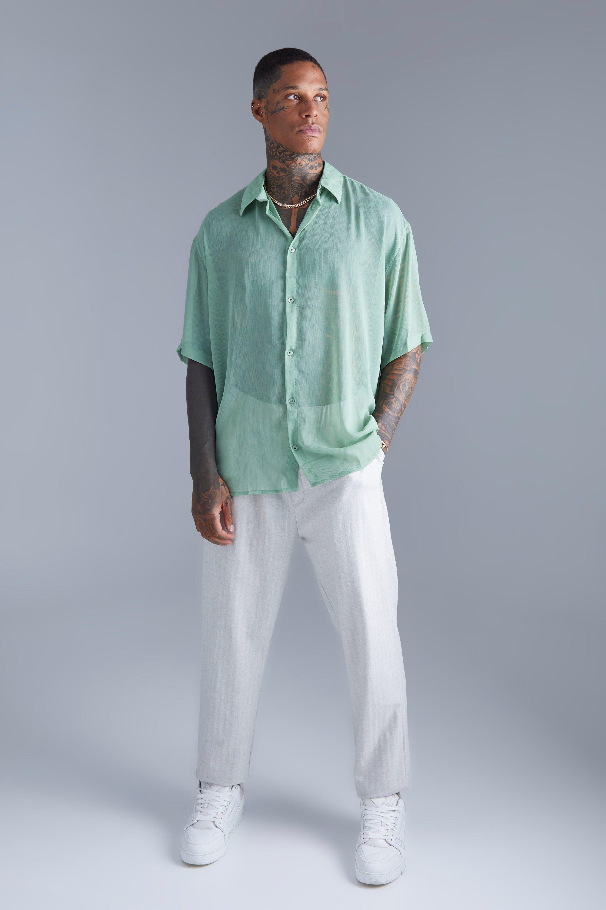 Oversized Boxy Chiffon Shirt boohoo IE
